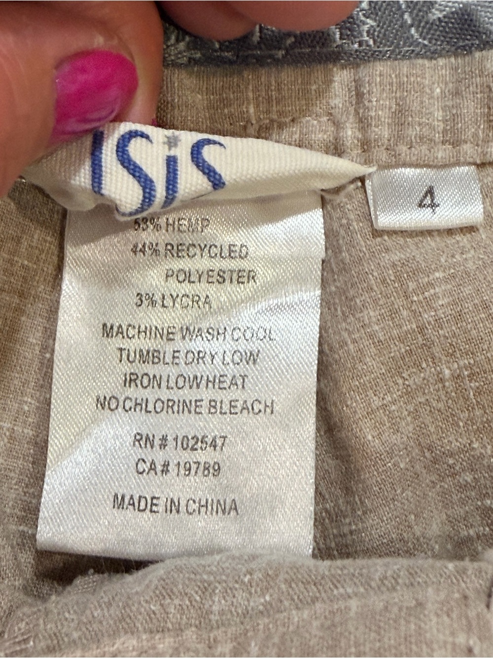 Boutique Hemp Blend Coastal Resort Shorts Neutral Oatmeal Quiet Luxury - Picture 8 of 8